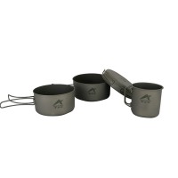 Pure titanium pot set outdoor camping multi cooker titanium fry pan set