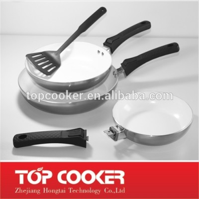 Aluminium Metallic Painting Fry Pan With Detachable Handle