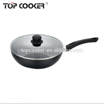 press metallic wok with black non-stick coating