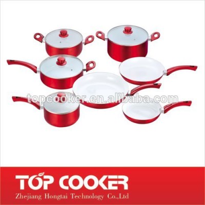 11pcs Aluminium Pressed Ceramic Coated Cookware Sets With Lid