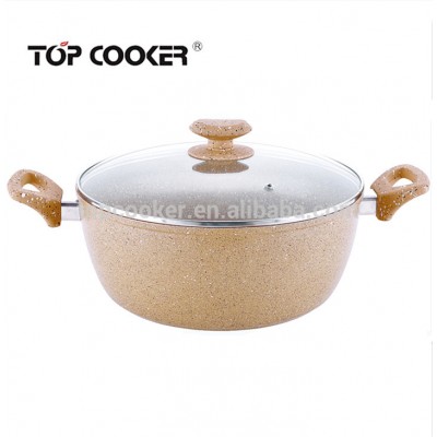 Easy-clean aluminum forged marble coating casserole