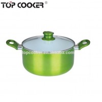 Pressed Aluminum Metallic Painting casserole pot With Lid