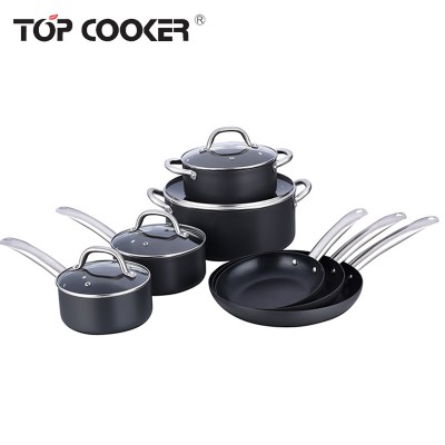 Aluminum kitchen black non-stick cookware set